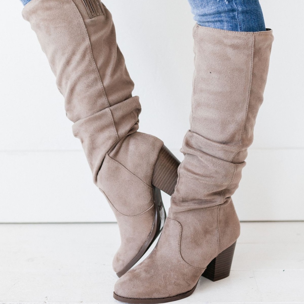 BRITTNEY Suede Autumn Boots - taupe - Picture 3 of 5